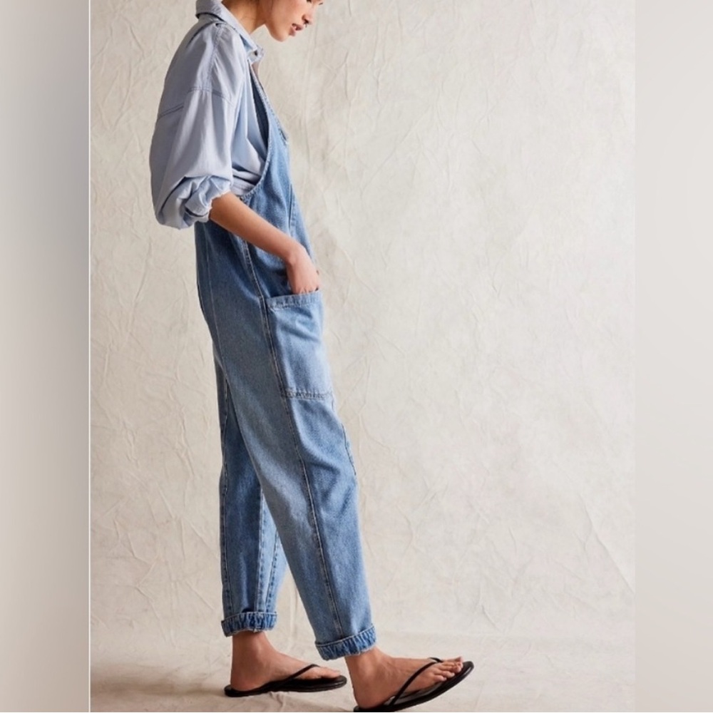 Free People We The Free High Roller Jumpsuit Adjustable Straps in Kansas L - Picture 3 of 15
